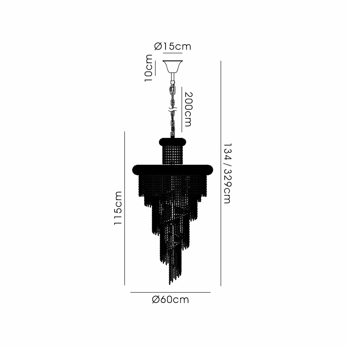 Alexandra 60cm Spiral 14 Light Crystal Chandelier - Chrome