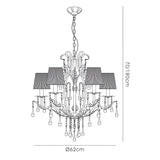 Flur 62cm Round 5 Light Chandelier - White French Gold