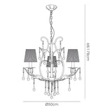 Flur 50cm Round 3 Light Chandelier - Black