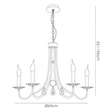 Danya 69cm Round 8 Light Crystal Chandelier - Polished Chrome
