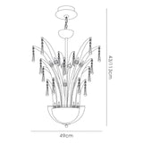 Jasper 18 Light Crystal Semi-Flush Ceiling Light - Polished Chrome