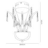 Jasper 12 Light Crystal Semi-Flush Ceiling Light - Polished Chrome