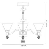 Neptune 52cm Round 5 Light Chandelier - Polished Chrome