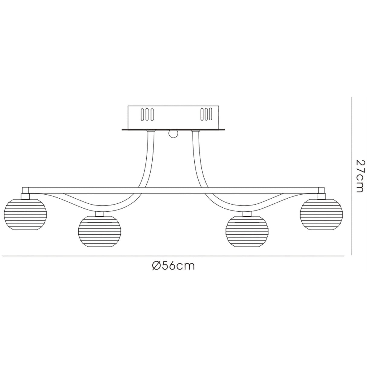 Polana 9 Light Semi-Flush Ceiling Light - Polished Chrome