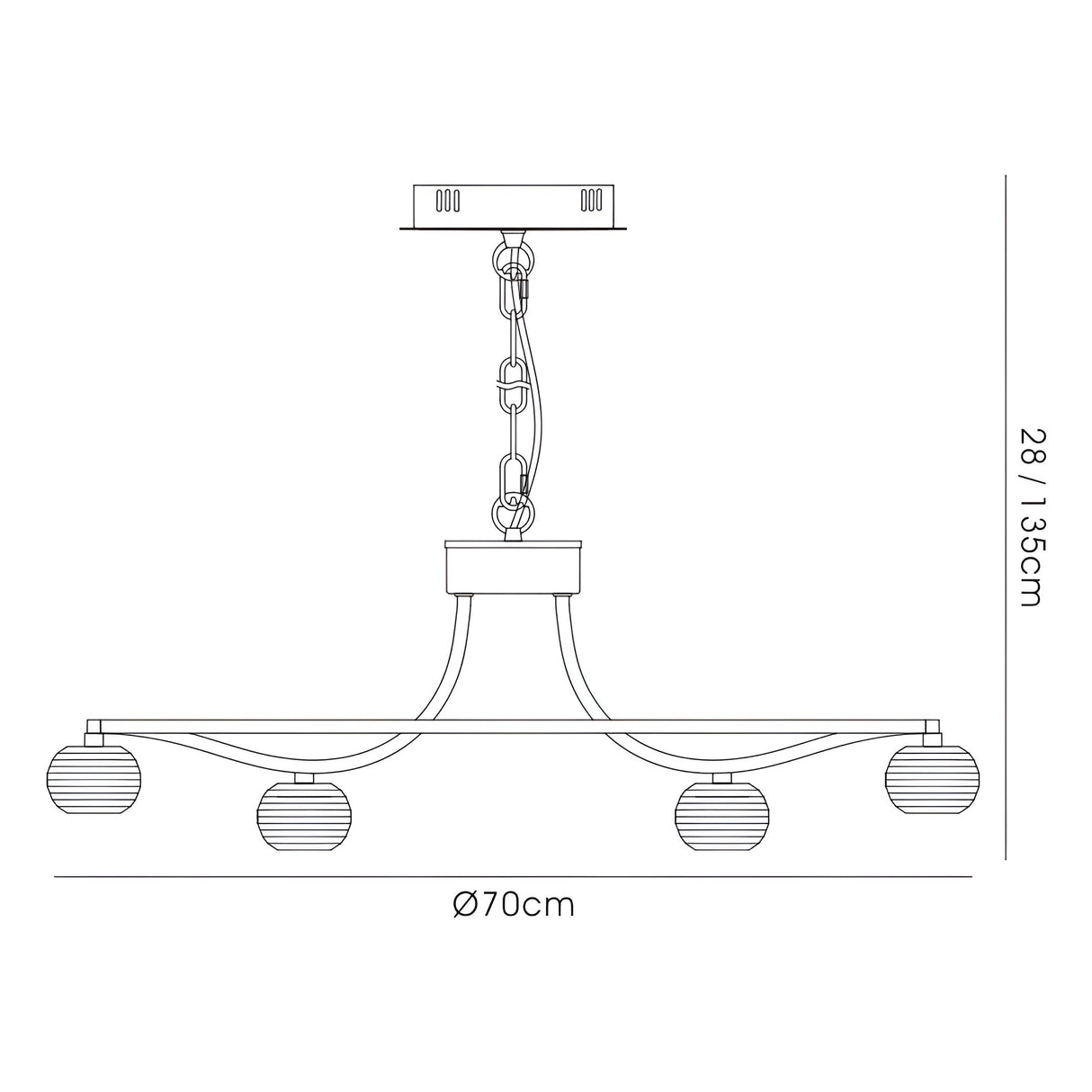 Polana 70cm Round 12 Light Chandelier - Polished Chrome