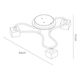 Sisco 3 Light Semi-Flush Ceiling Light – Polished Chrome