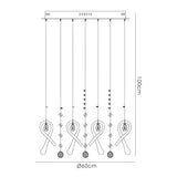 Class 20 Light Round Glass & Crystal Cluster Pendant Light - Chrome & Black