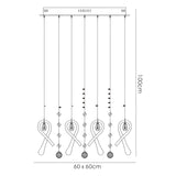 Class 20 Light Square Glass & Crystal Cluster Pendant Light - Chrome & White