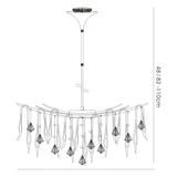 Cygnet 10 Light Crystal & Glass Semi-Flush Ceiling Light – Polished Chrome & Black