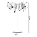 Cygnet 6 Light Crystal Table Lamp - Polished Chrome With Black Glass
