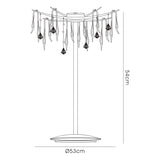 Cygnet 6 Light Crystal Table Lamp - Polished Chrome With White Glass