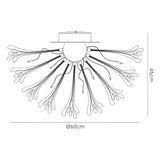 Love Small 9 Light Glass Semi-Flush Ceiling Light - White