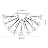 Love Large 9 Light Glass Semi-Flush Ceiling Light - White