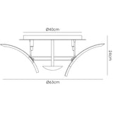 Sinclair 6 Light Semi-Flush Ceiling Light – Polished Chrome