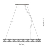 Galaxy Round LED Crystal Suspension Light 27W 6000K - Chrome