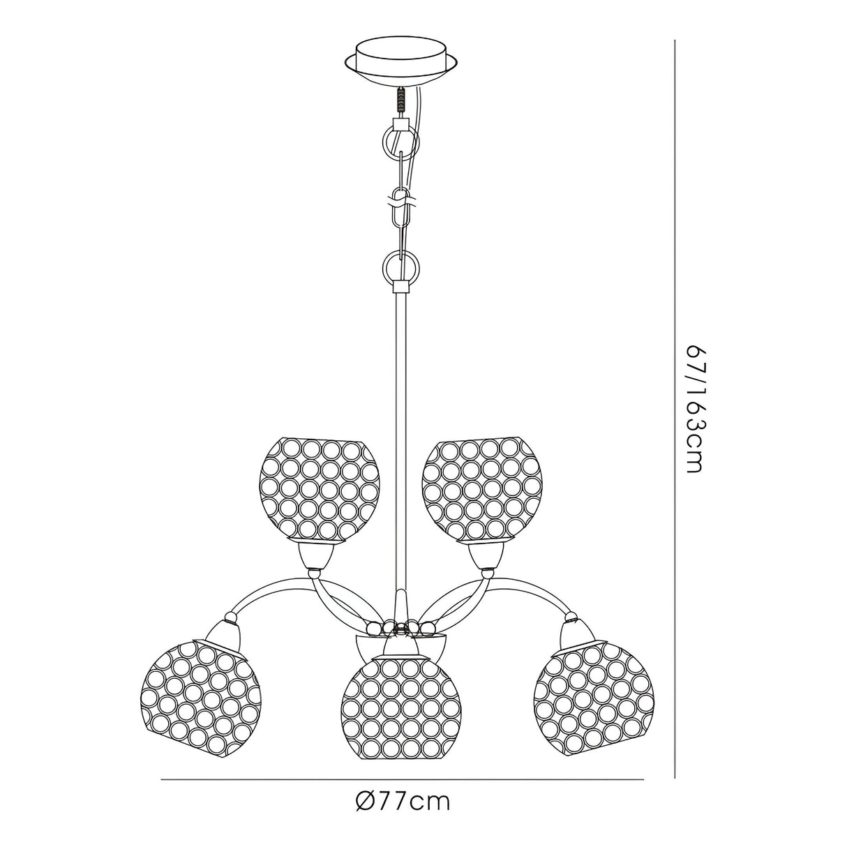 Escado 77cm 8 Light Crystal Chandelier - Polished Chrome