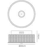 Hawthorne Round LED Crystal Flush Ceiling Light 4000K 18W - Polished Chrome