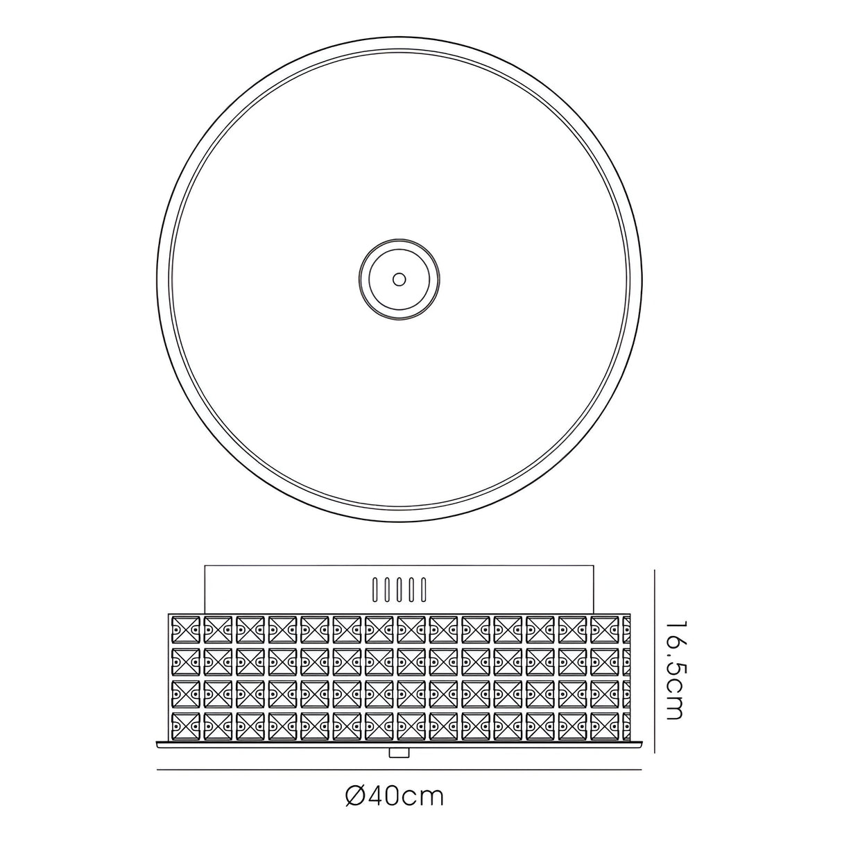 Hawthorne Round LED Crystal Flush Ceiling Light 4000K 30W - Polished Chrome