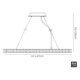 Galaxy Square LED Crystal Suspension Light 36W 4000K - Chrome