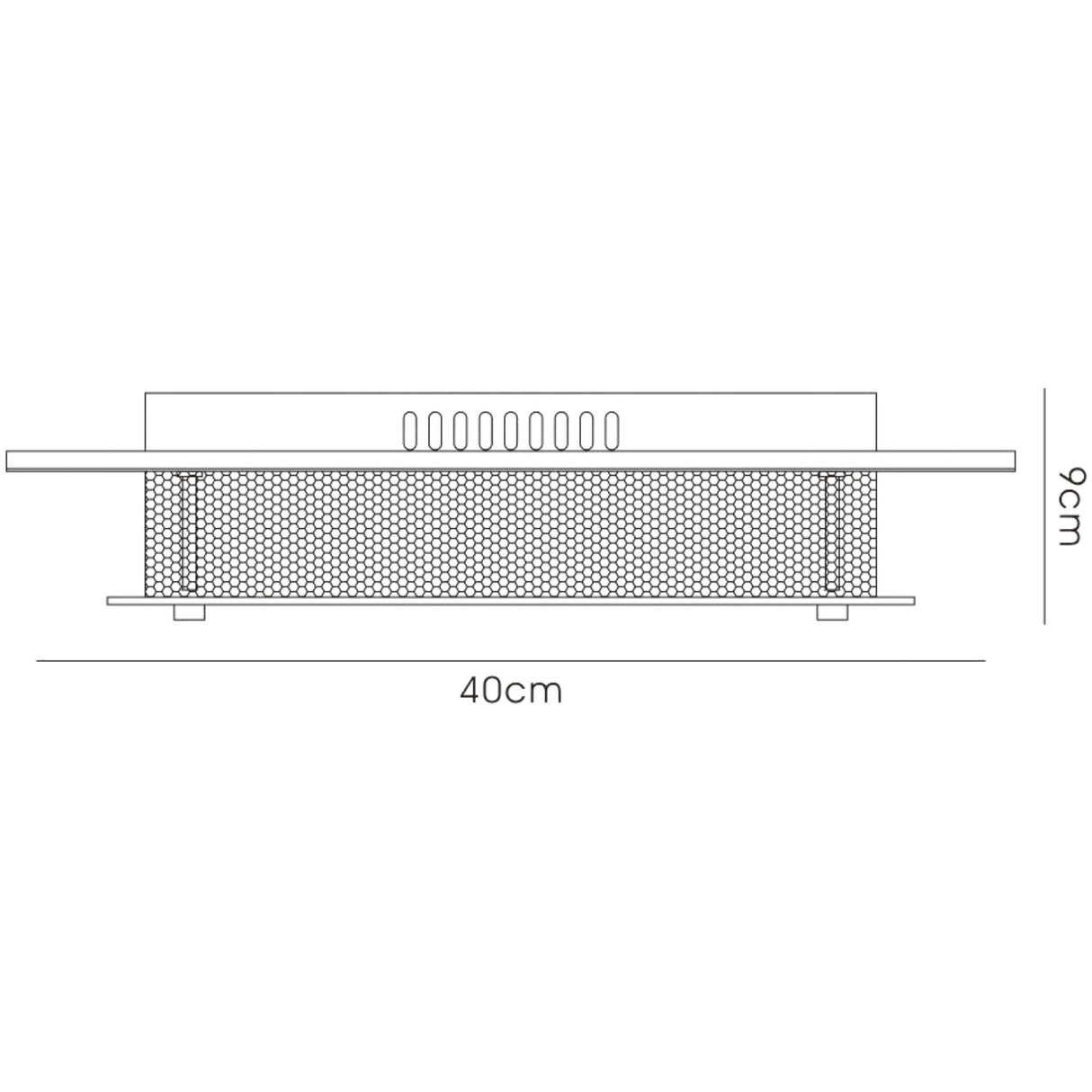 Ines Square LED Crystal Flush Ceiling Light 3600K 15W - Polished Chrome
