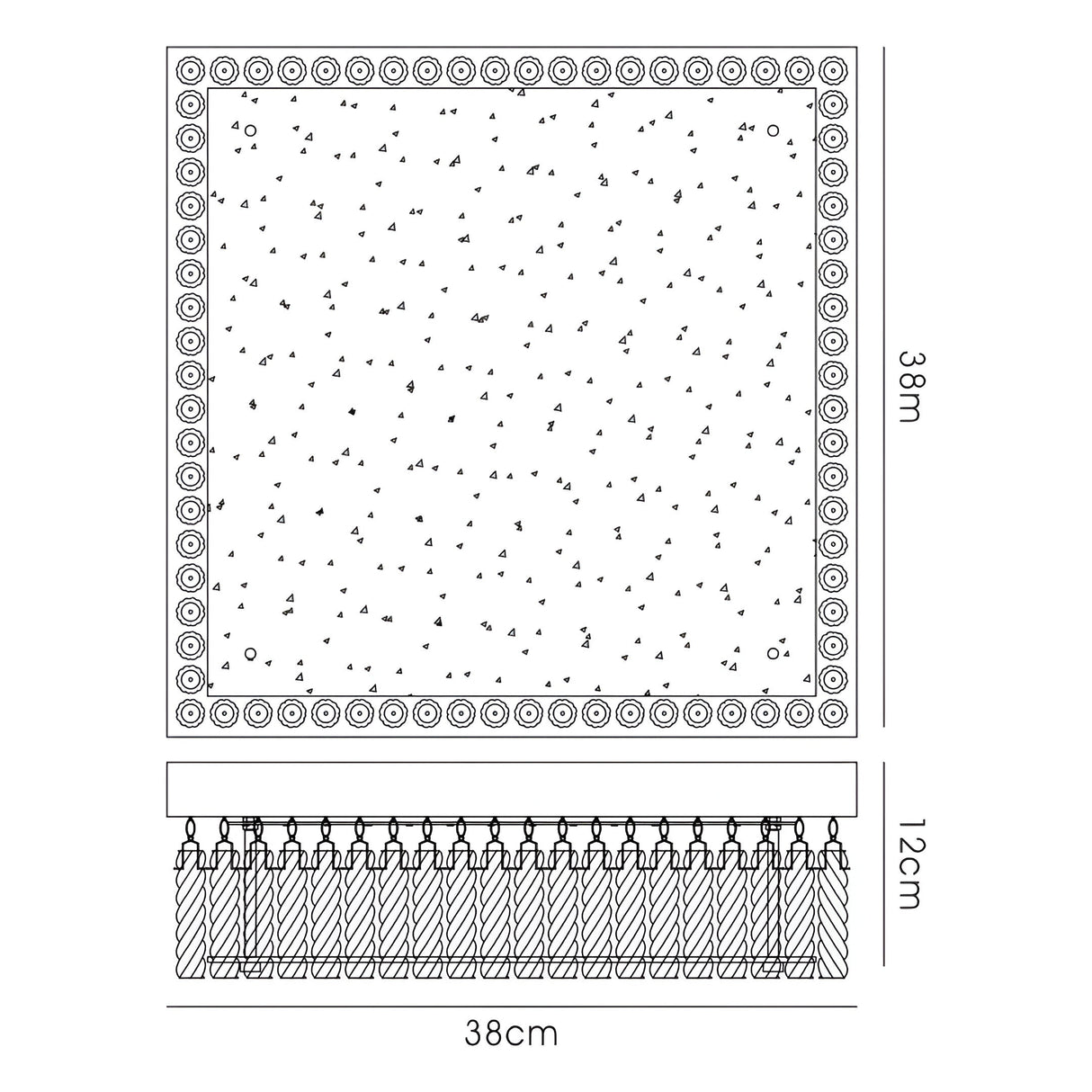 Aiden Large Square LED Glass Flush Ceiling Light 4200K 21W - Polished Chrome