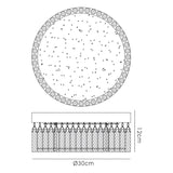 Aiden Small LED Glass Flush Ceiling Light 4200K 18W - Polished Chrome