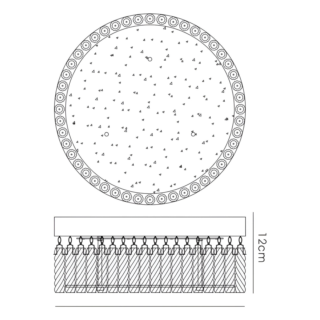 Aiden Large Round LED Glass Flush Ceiling Light 4200K 21W - Polished Chrome
