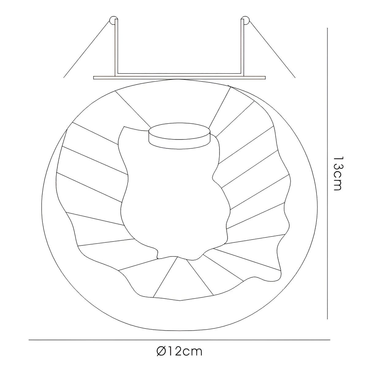 Salvio LED Round Ceramic Semi-Flush Ceiling Light 4200K 3W - Black