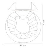 Salvio LED Round Ceramic Semi-Flush Ceiling Light 4200K 3W - Black