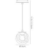 Salvio 15cm Ceramic LED Pendant Light 3W 4200K - Chrome & White