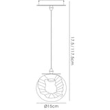 Salvio 15cm Ceramic LED Pendant Light 3W 4200K - Chrome & Black