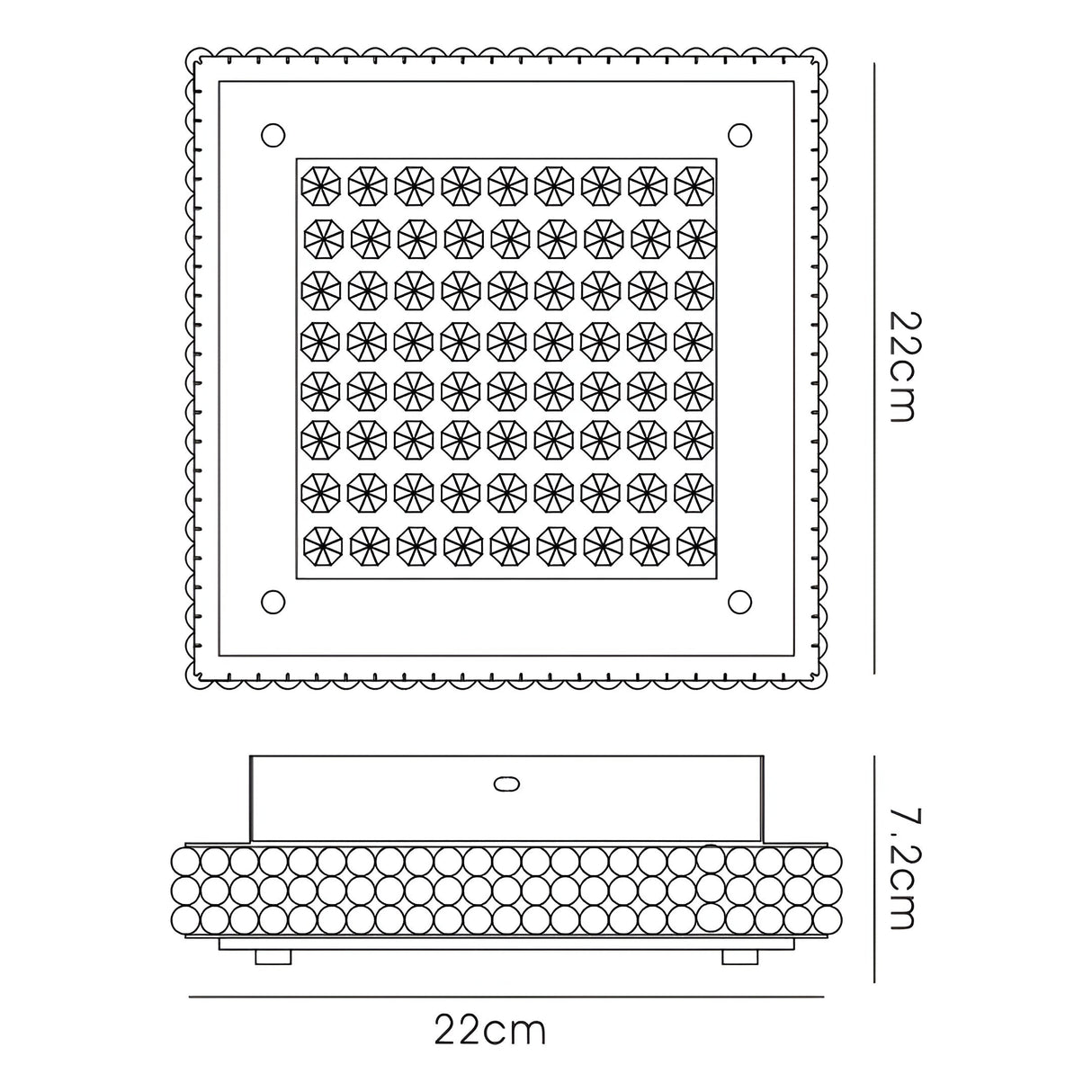 Amelia LED Crystal Flush Ceiling Light 4200K 12W - Polished Chrome