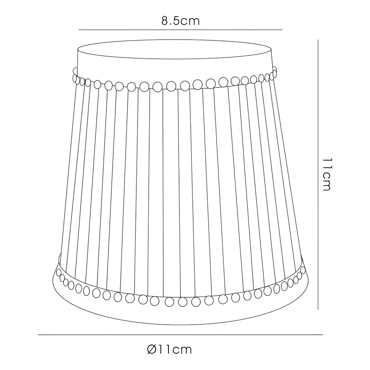 Rada Clip-On Lampshade - Black, 8.5/11cm x 11cm