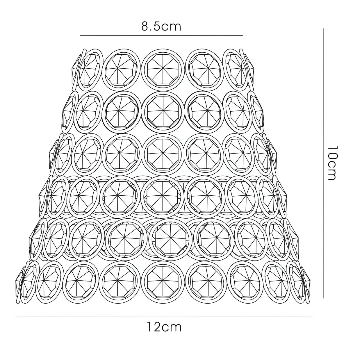 Clip-On Crystal Ring Lampshade - French Gold