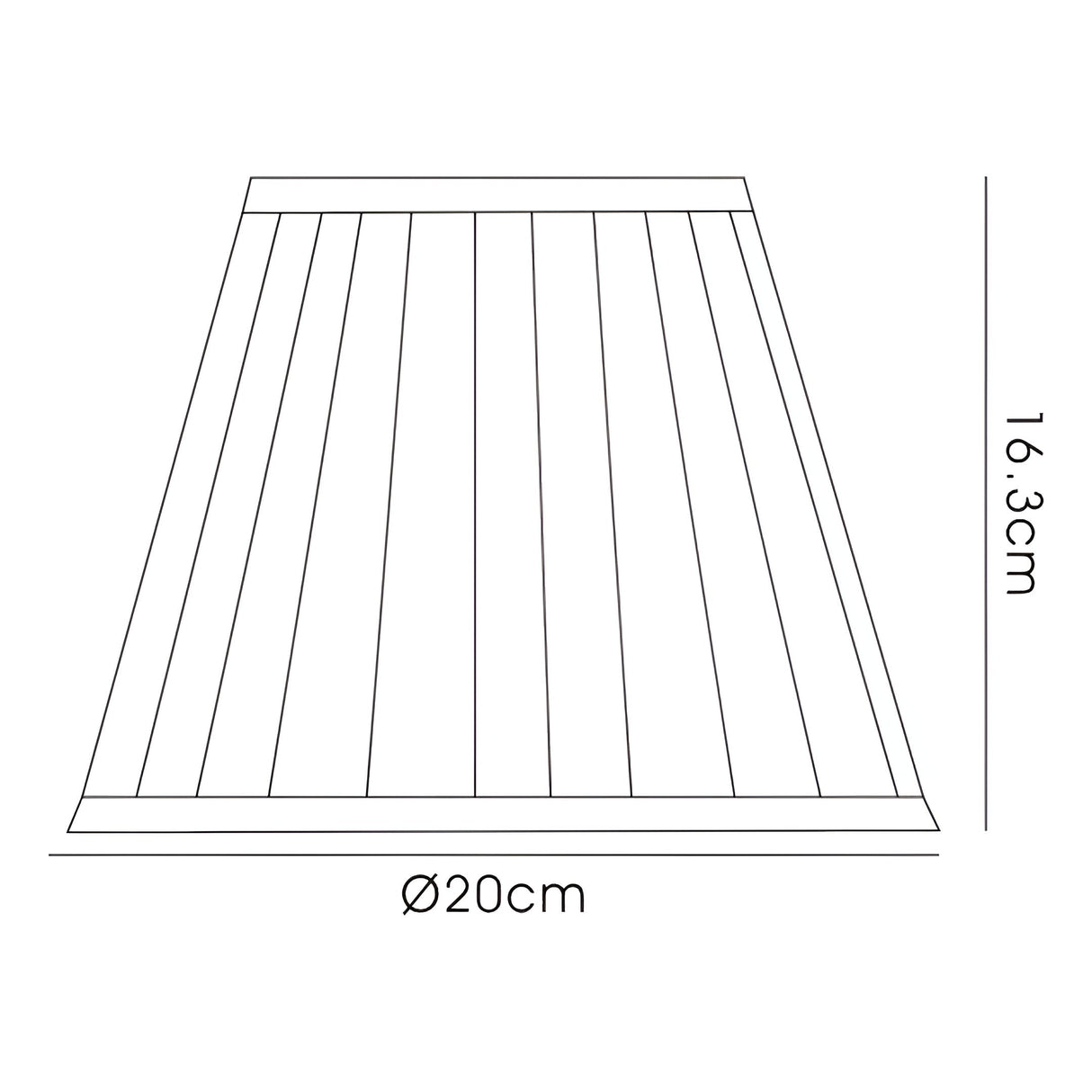 Stella Round Lampshade - Black, 15/20cm x 16.3cm