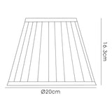 Stella Round Lampshade - Black, 15/20cm x 16.3cm