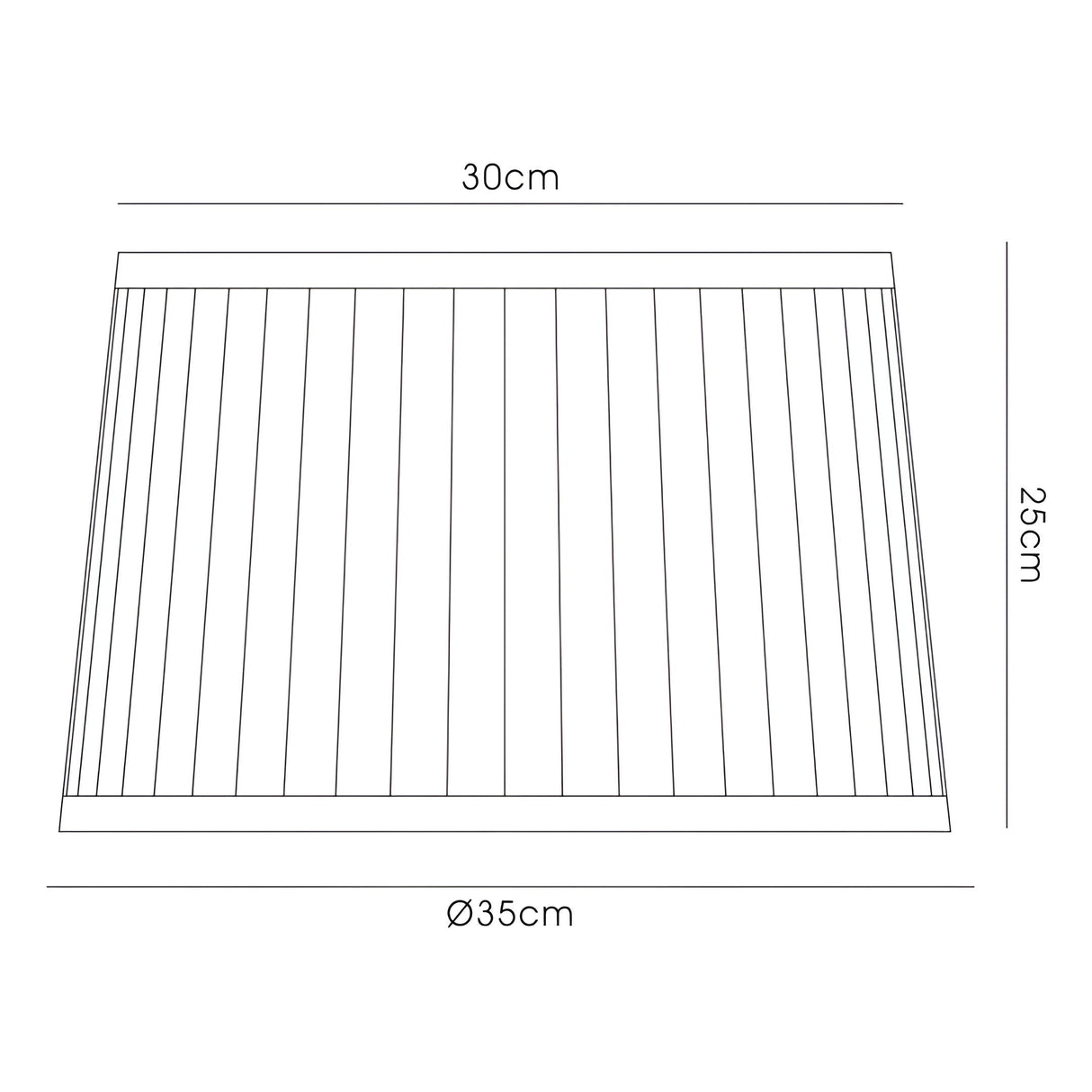 Stella Round Lampshade - Black, 30/35cm x 25cm