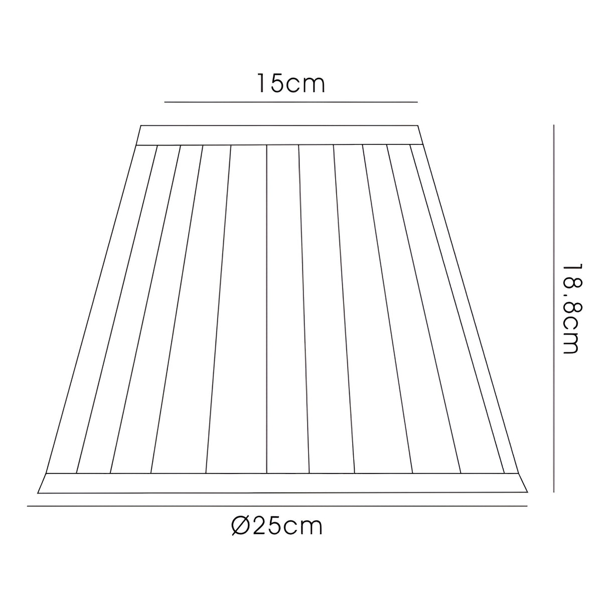 Stella Round Lampshade - Ivory, 15/25cm x 18.8cm