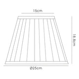 Stella Round Lampshade - Ivory, 15/25cm x 18.8cm