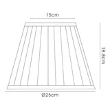 Stella Round Lampshade - White, 15/25cm x 18.8cm