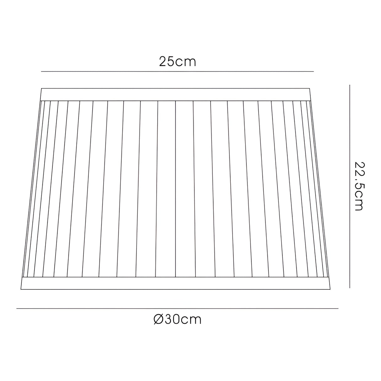 Stella Round Lampshade - White, 25/30cm x 22.5cm