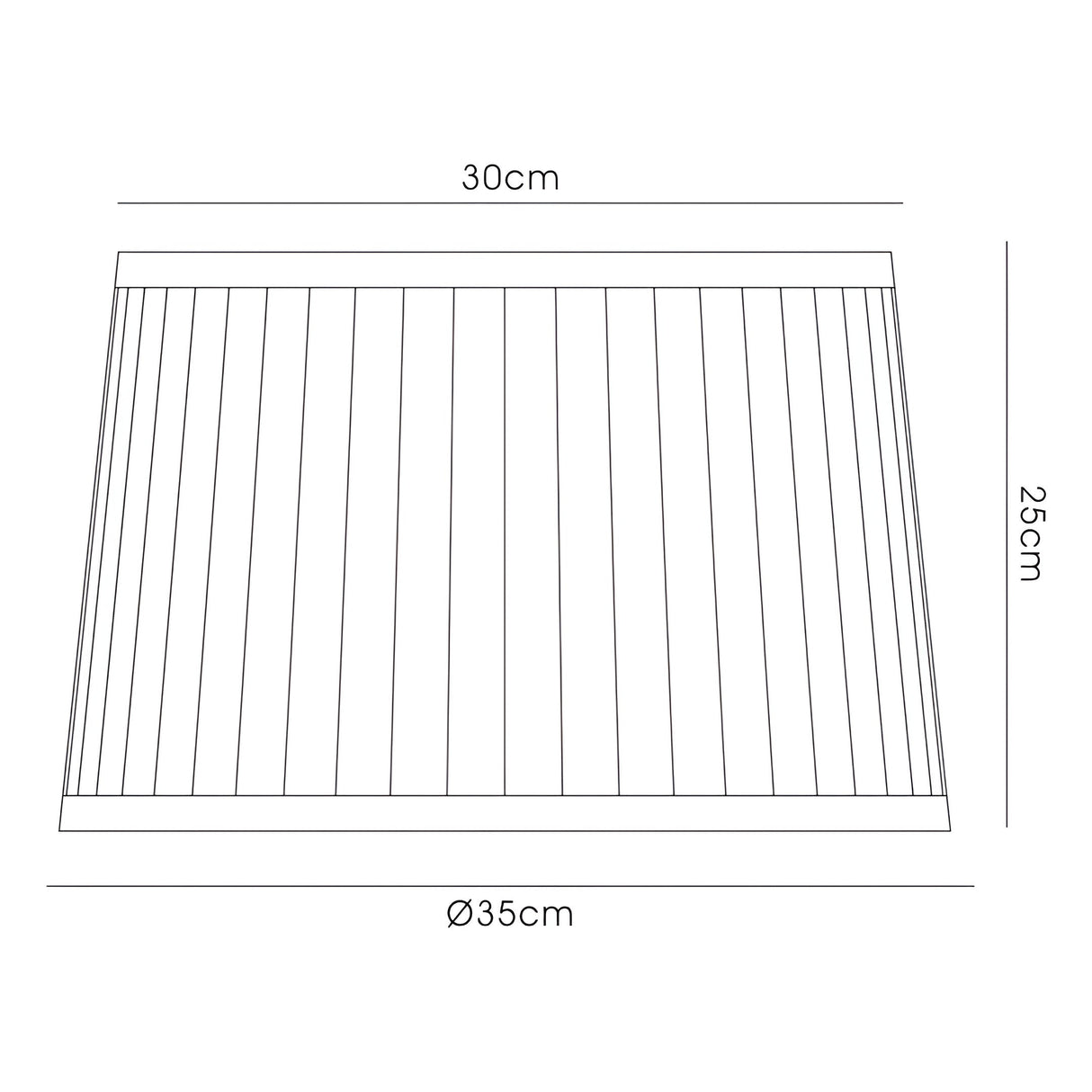 Stella Round Lampshade - White, 30/35cm x 25cm