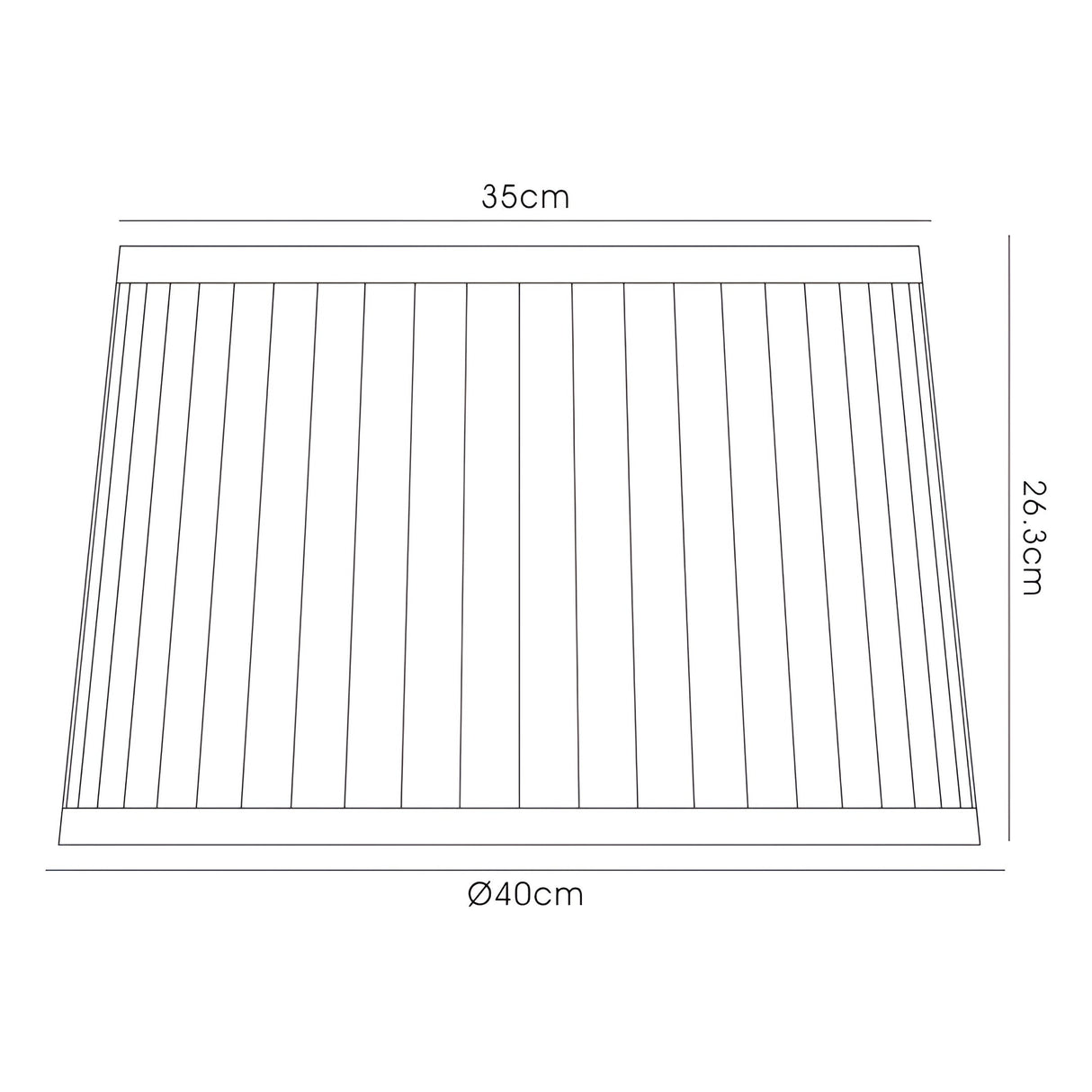 Stella Round Lampshade - White, 35/40cm x 26.3cm