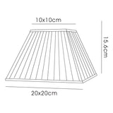 Leela Square Pleated Lampshade - Black, 10/20cm x 15.6cm