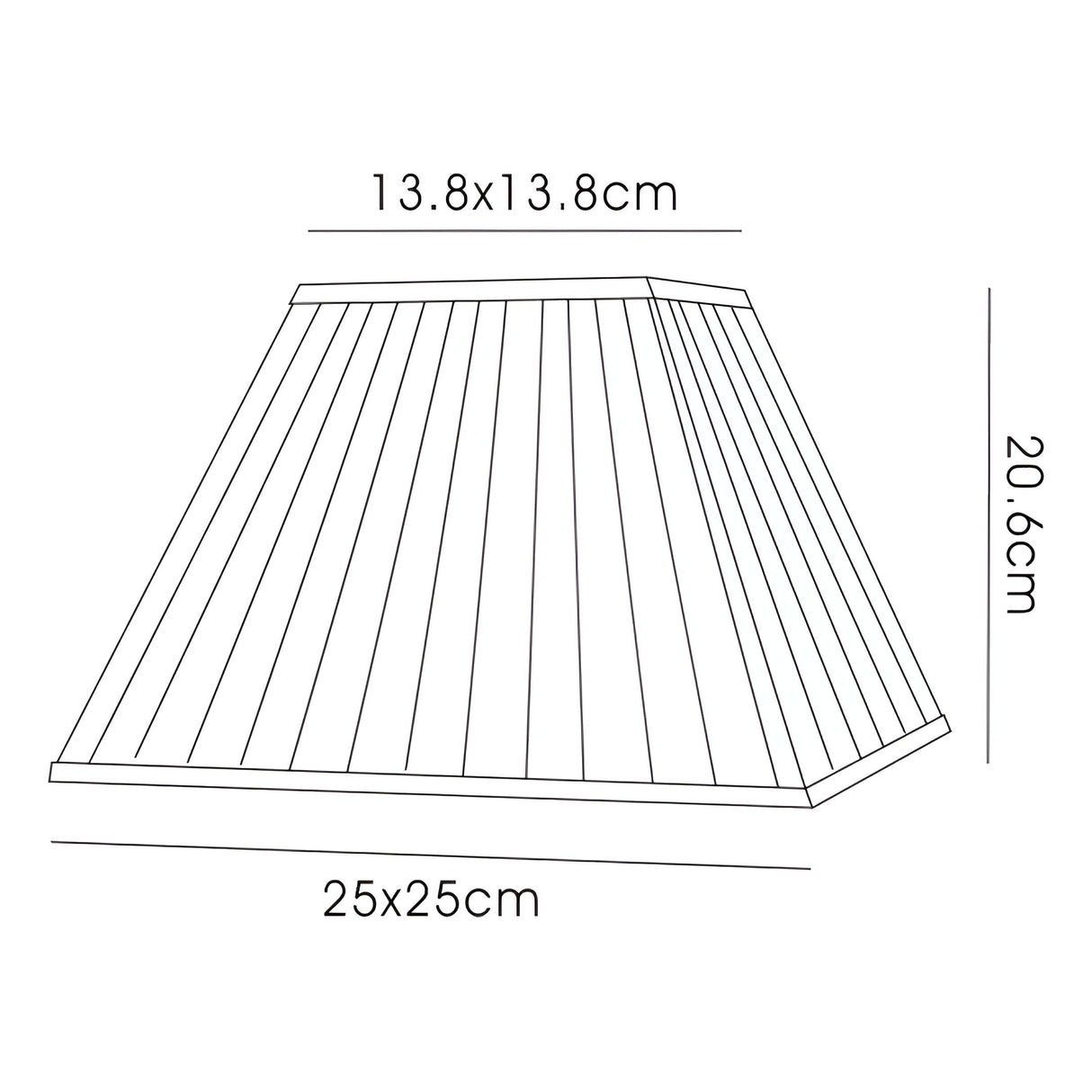 Leela Square Pleated Lampshade - Black, 13.8/25cm x 20.6cm