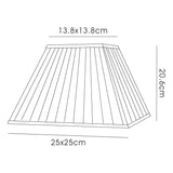 Leela Square Pleated Lampshade - Black, 13.8/25cm x 20.6cm