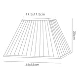 Leela Square Pleated Lampshade - Black, 17.5/35cm x 25cm