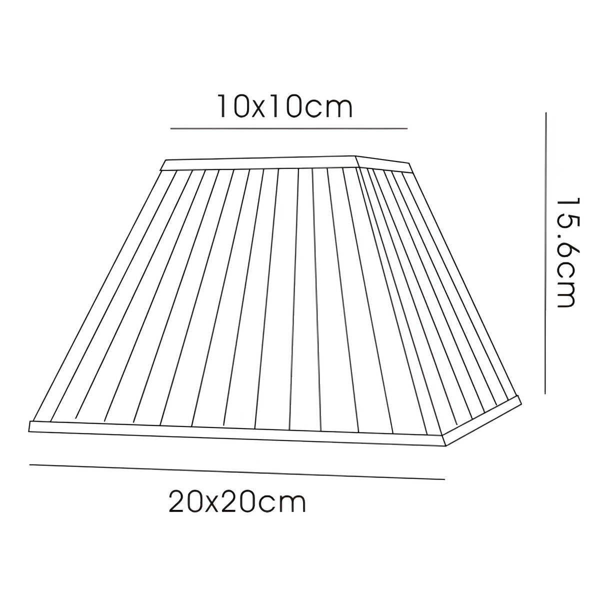 Leela Square Pleated Lampshade - Ivory, 10/20cm x 15.6cm