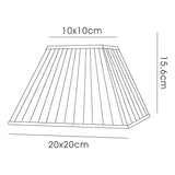 Leela Square Pleated Lampshade - Ivory, 10/20cm x 15.6cm