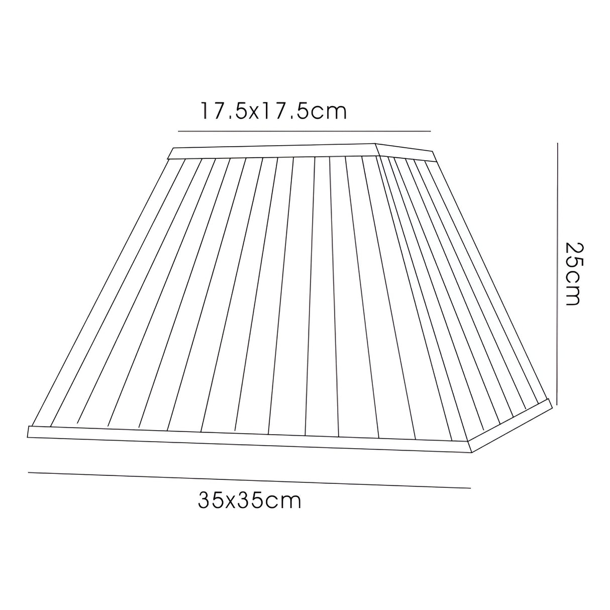 Leela Square Pleated Lampshade - Ivory, 17.5/35cm x 25cm